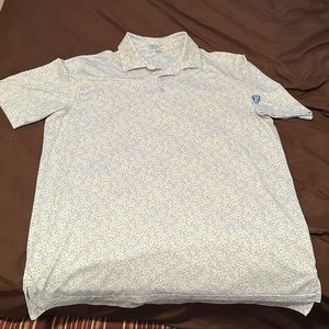 Peter Millar summer comfort Large cheers drink pattern polo L golf